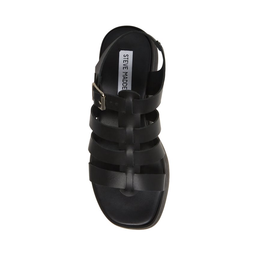 Sandalias de Plataforma Steve Madden Sarai Cuero Mujer Negras | ES GB948S